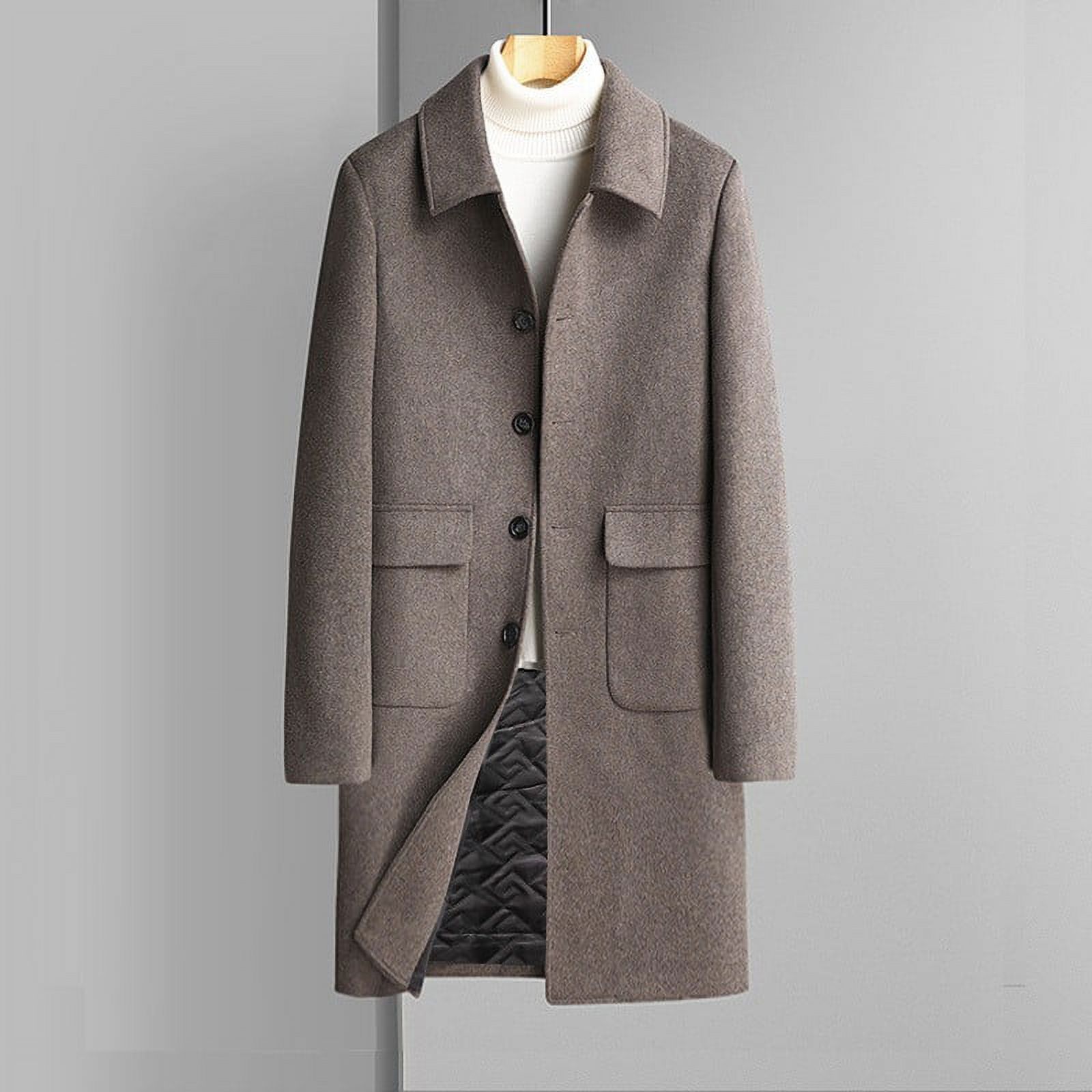 2022 Wool Coat Men‘s Midlength Korean Style Casual Middleaged and