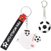 2022 World Cup keychain with gift box, Qatar mascot luggage pendant