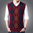 2022 autumn middleaged men‘s Vneck wool vest knitted jacquard vest