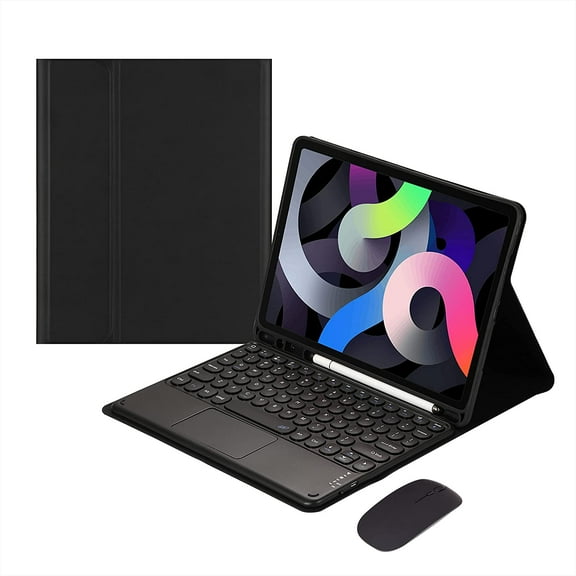 2022 iPad Pro 12.9 6th 5th 4th 3rd Generation Touch Keyboard Case with Bluetooth Mouse Cute Round Key Color Keyboard TouchPad Detachable Trackpad Keyboard Cover