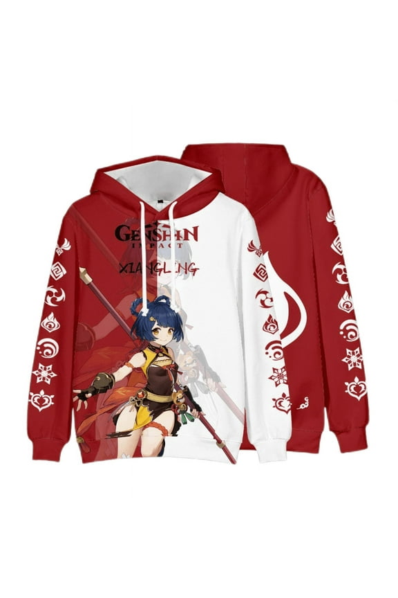 2022S Genshin Impact Sweatshirt Game Cartoon Print Hoody Women Long Sleeve Tops Girls Clothes