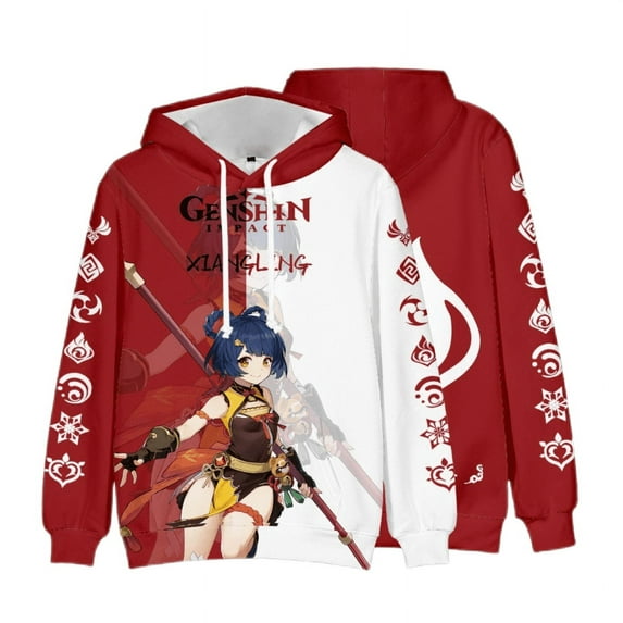 2022S Genshin Impact Sweatshirt Game Cartoon Print Hoody Women Long Sleeve Tops Girls Clothes