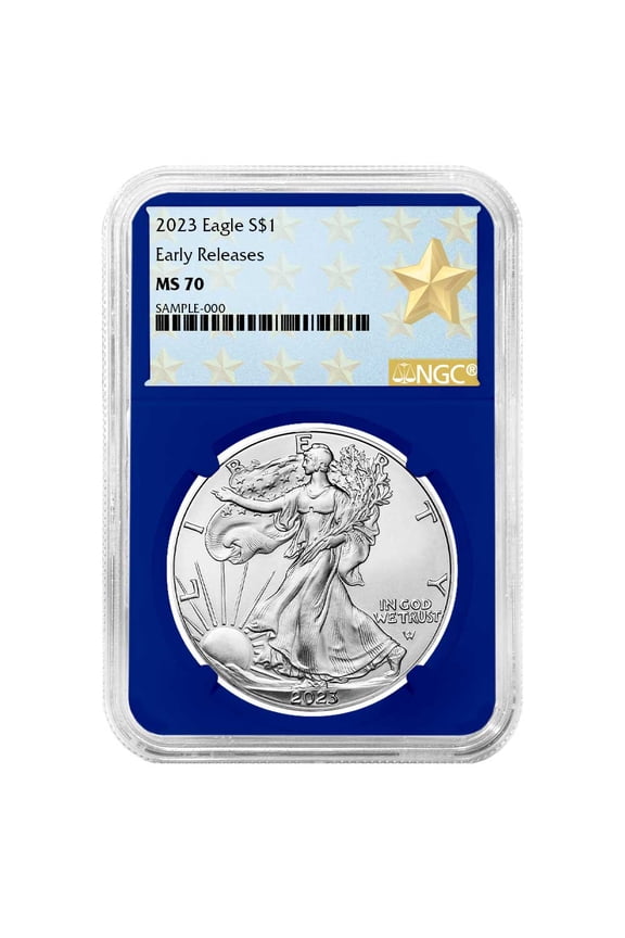 2023 $1 American Silver Eagle NGC MS69 West Point Star Label Blue Core