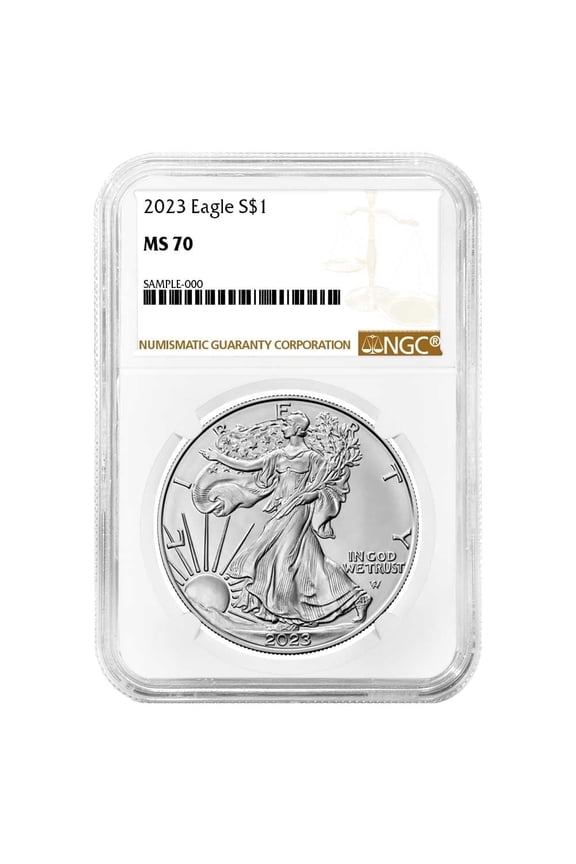 2023 $1 American Silver Eagle NGC MS70 Brown Label