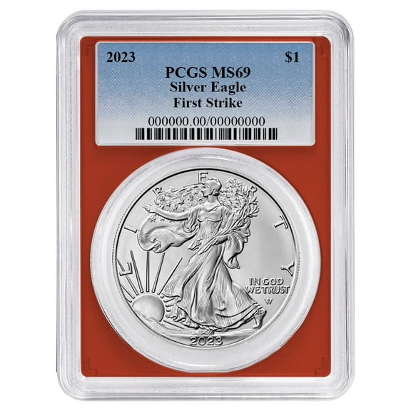 2023 $1 American Silver Eagle PCGS MS69 FS Blue Label Red Frame