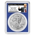 thumbnail image 1 of 2023 $1 American Silver Eagle PCGS MS70 FDOI Trump 45th President Blue Frame, 1 of 2