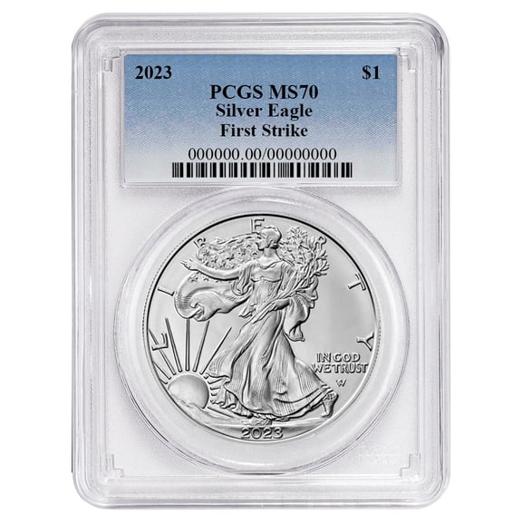 2023 $1 American Silver Eagle PCGS MS70 FS Blue Label