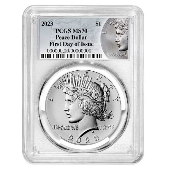 2023 $1 Peace Silver Dollar PCGS MS70 FDOI Peace Label