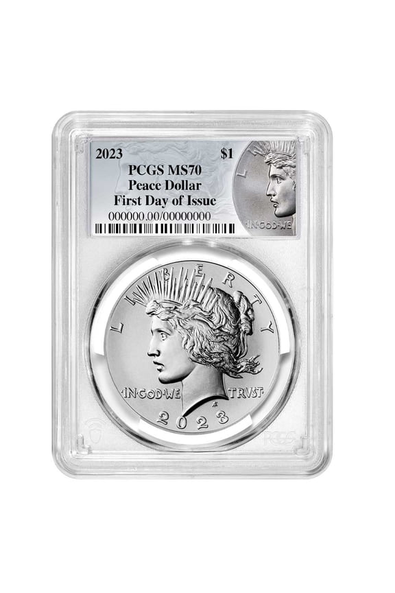 2023 $1 Peace Silver Dollar PCGS MS70 FDOI Peace Label