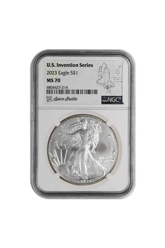 2023 1 oz American Silver Eagle NGC MS-70 U.S. Invention Series: Space Shuttle