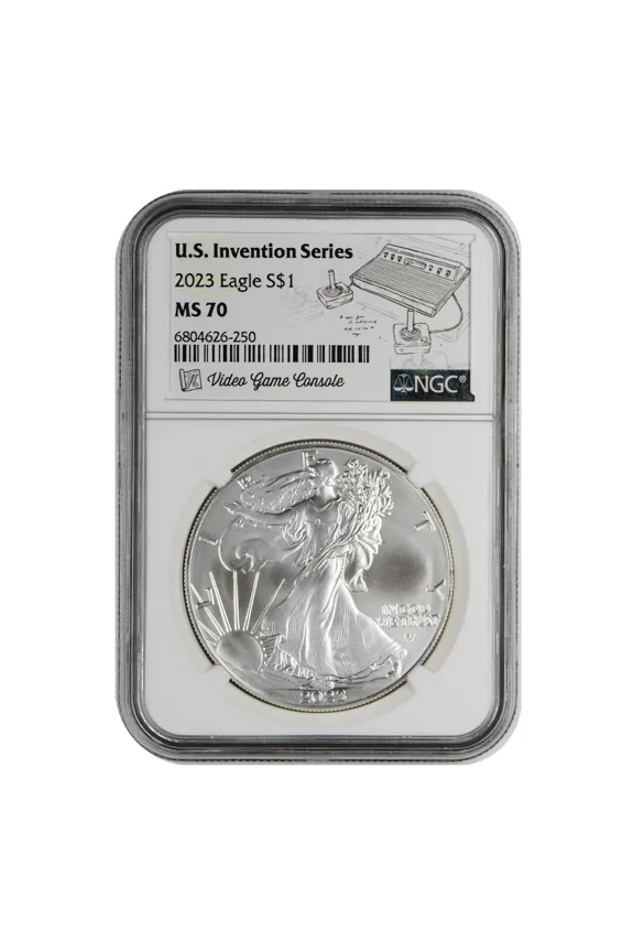 2023 1 oz American Silver Eagle NGC MS-70 U.S. Invention Series: Video Game Console