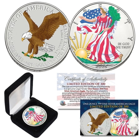 2026 American Silver Eagle 1 oz .999 Pure Silver Colorized 2-Sided (BU) with Box & CoA