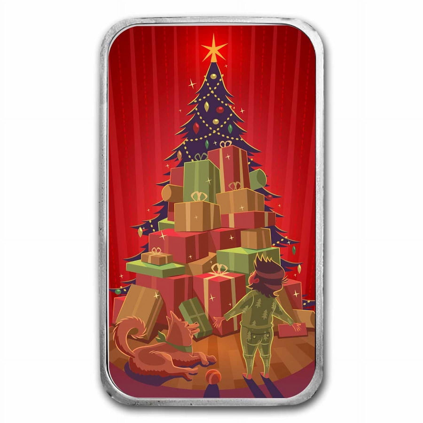 2023 1 oz Silver Colorized Bar Christmas Morning Kid