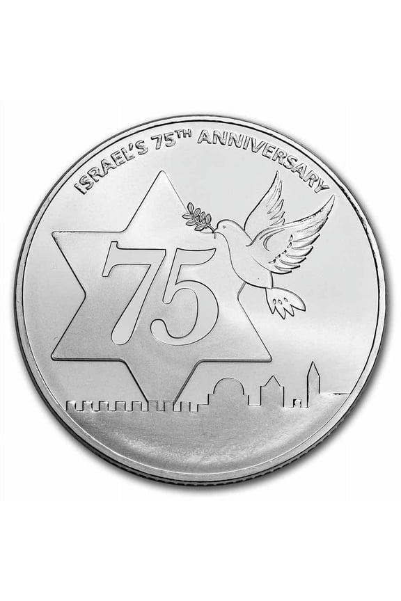 2023 1 oz Silver Round Holy Land Mint: Dove of Peace (75th Anniv)