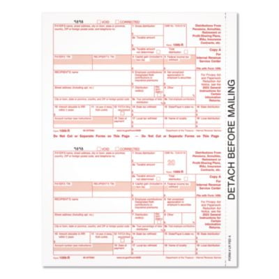 2023 1099-R Tax Form, 1 Part, Federal Copy, 2 Forms/Sheet, 50 Forms ...