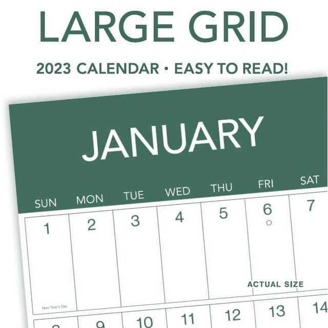 2023 12 Month Calendar Large Grid Green 12x12 Hanging Wall Calendar 2023 12 Month Calendar Large Grid Green 12x12 Hanging Wall Calendar