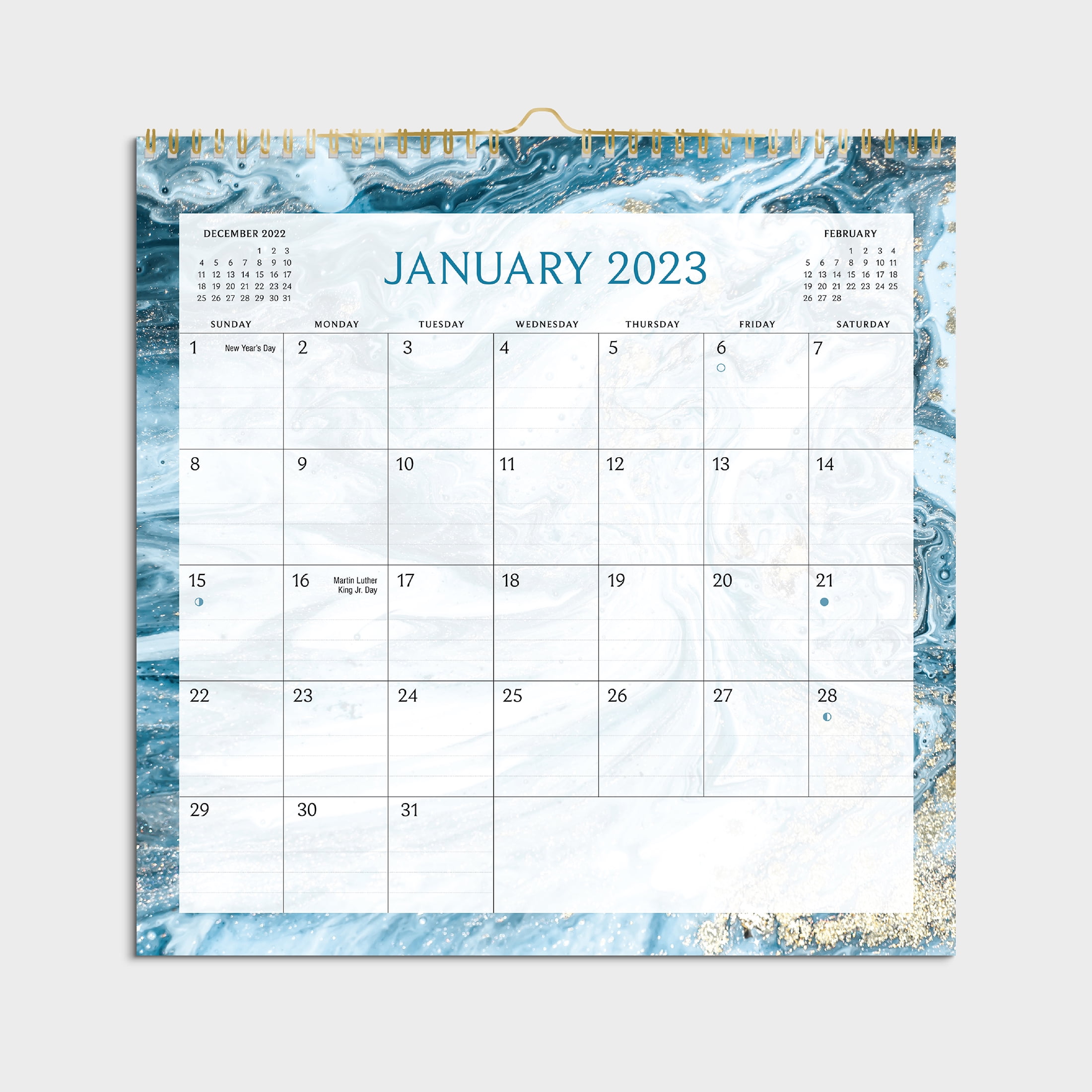 Brandclub - 2023 -12 Month Calendar-Marble border- 12x12