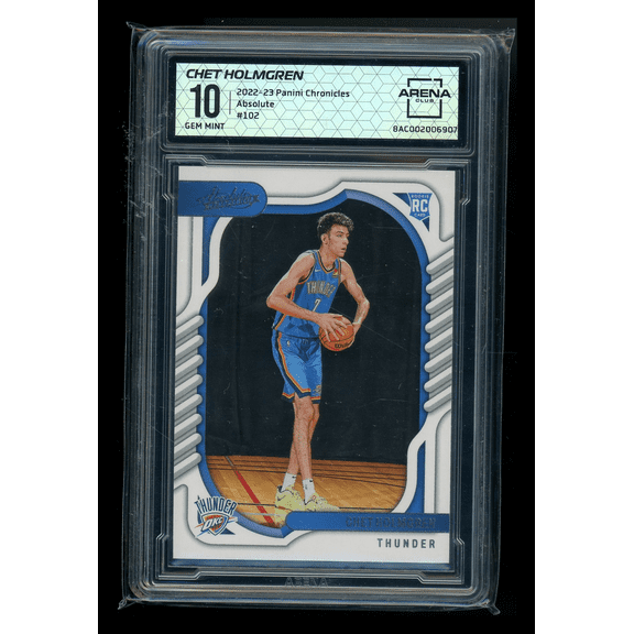 Graded 10 Arena Club 2022-23 Panini Chronicles Absolute Chet Holmgren RC #102 Oklahoma City Thunder