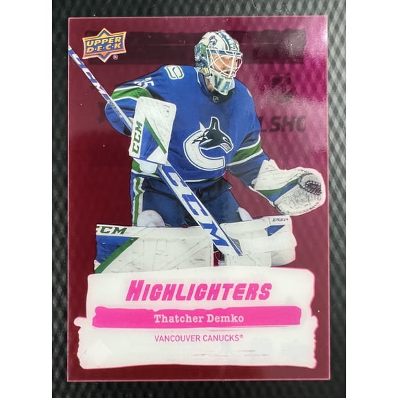 2023 2022-23 Upper Deck Thatcher Demko Pink Parallel/Variety Insert