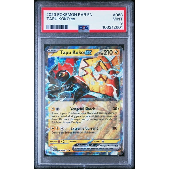 2023 2023 2023 Pokemon Par EN-Paradox Rift 2023 Pokemon Par En-Paradox Rift Tapu Koko Ex #068 068 PSA 9 9