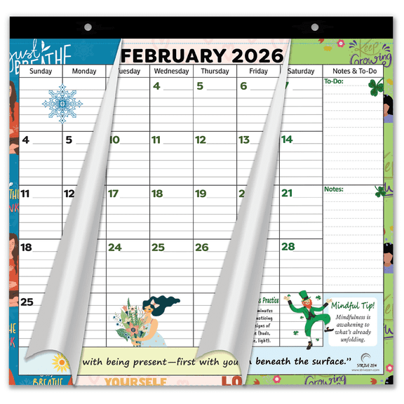 StriveZen Magnetic Refrigerator Calendar, 24-Month Monthly Planner with Tear-Off Pages, Strong Magnets, Large Writing Space, 16 x 12 in, 20262027