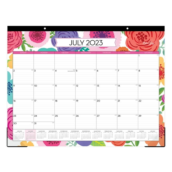 2023-2024 Monthly Desk Pad Calendar, 22x17, Blue Sky, Mahalo