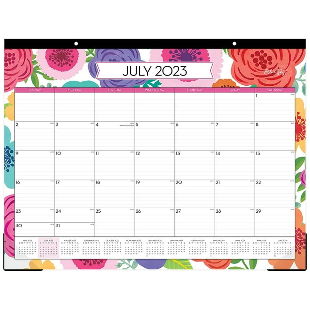20232024 Monthly Desk Pad Calendar, 22x17, Blue Sky, Mahalo