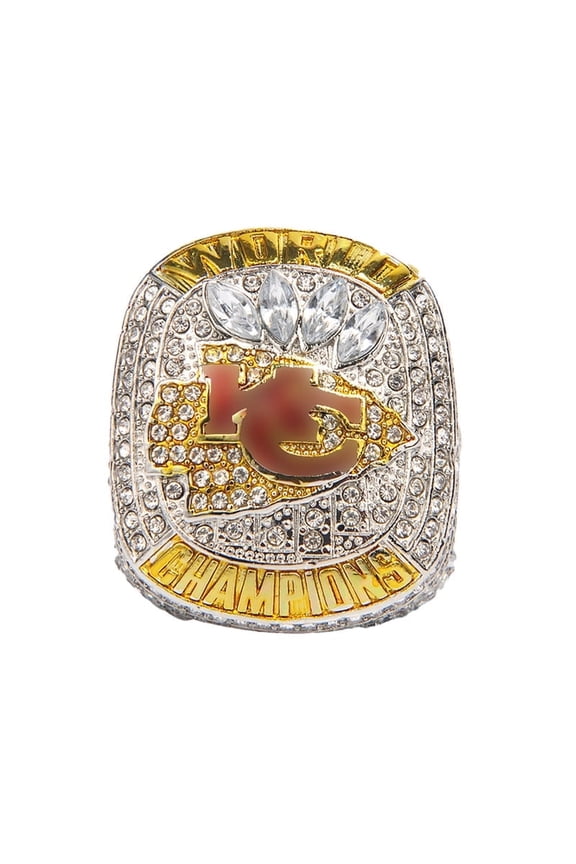 2023-2024 "SB58'' K/C Championship Ring Replica Football with Wooden box Gift for Fans Mens Father