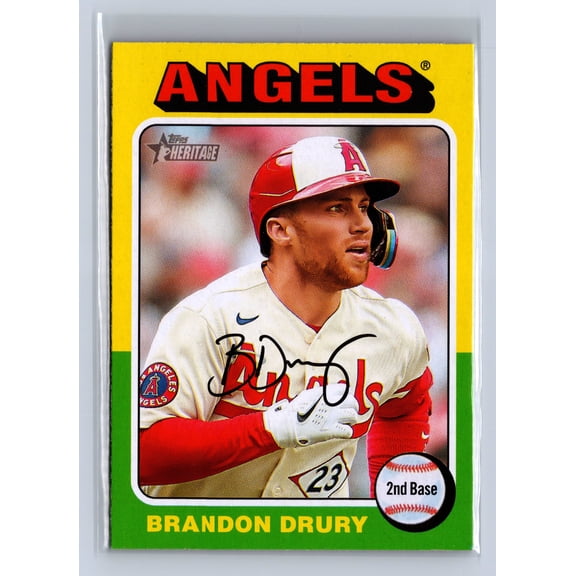 2024 Topps Heritage Brandon Drury Los Angeles Angels #20 Short Print Baseball Card