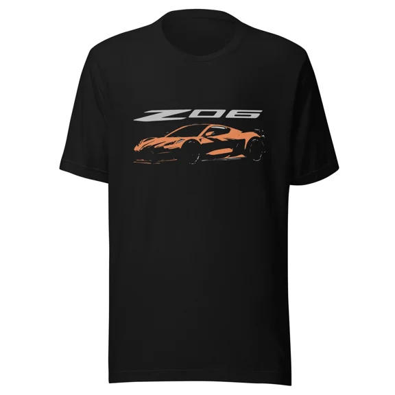 2023 2024 vette Z06 C8 Amplify Orange Silhouette Vette Drivers Unisex t-shirt