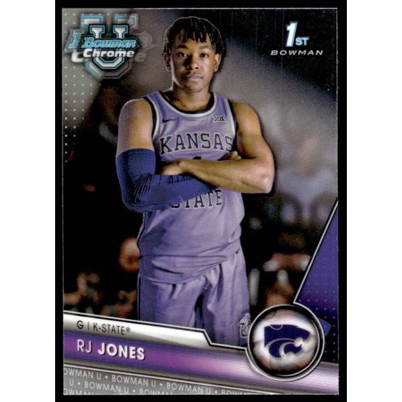 2023-24 BOWMAN UNIVERSITY CHROME #37 RJ JONES KANSAS STATE WILDCATS