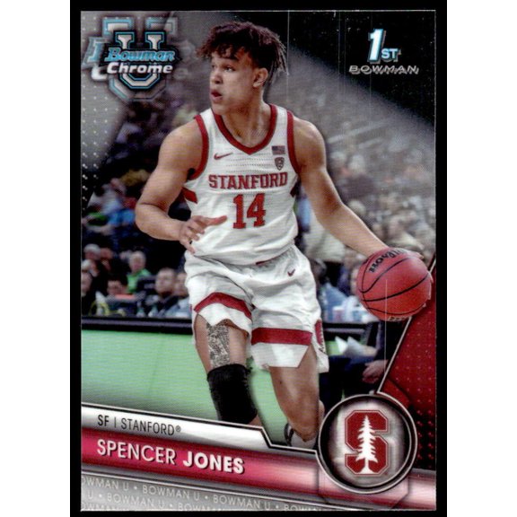 2023-24 BOWMAN UNIVERSITY CHROME #74 SPENCER JONES STANFORD CARDINAL