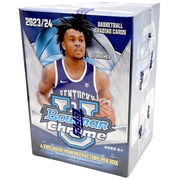 2023-24 Bowman University Chrome Basketball Blaster Box Trading Cards