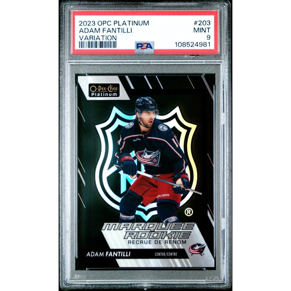 2023-24 O-Pee-Chee Platinum Adam Fantilli #203 NHL Shield Variation Rookie PSA 9