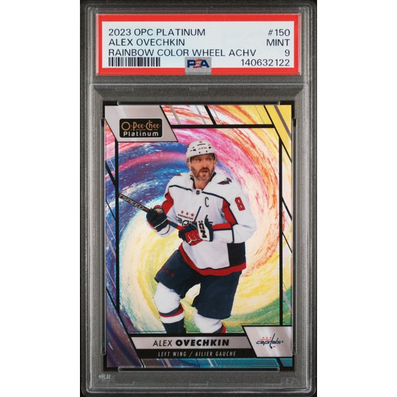 2023-24 O-Pee-Chee Platinum Alex Ovechkin #150 Rainbow Color Wheel Achv PSA 9