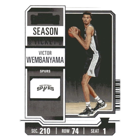 2023-24 Panini Contenders Season Ticket #11 Victor Wembanyama RC Rookie San Antonio Spurs NBA Basketball Base Trading Card