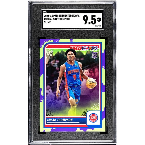 2023-24 Panini Haunted Hoops #100 Ausar Thompson Slime SGC 9.5