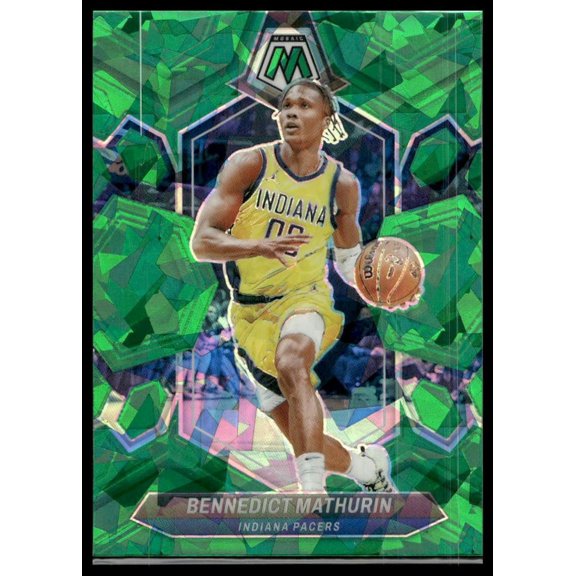 2023-24 Panini Mosaic Green Ice #71 Bennedict Mathurin Indiana Pacers Basketball Card