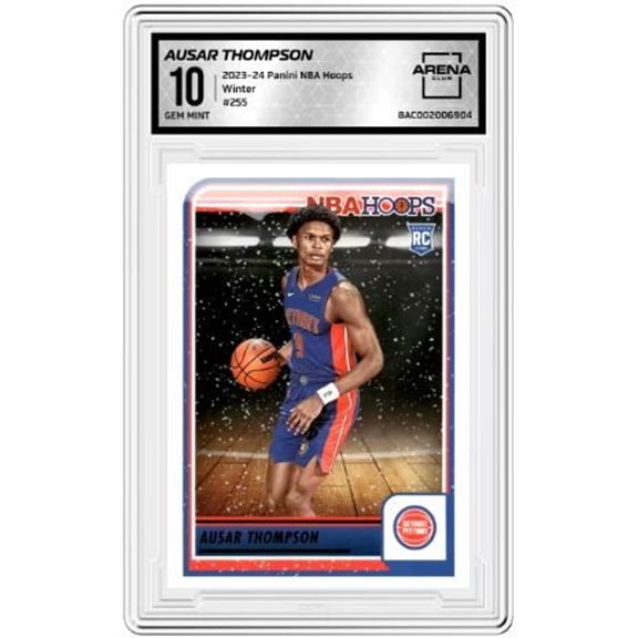 Graded 2023 Panini NBA Hoops #255 Ausar Thompson Arena Club 10 Detroit Pistons