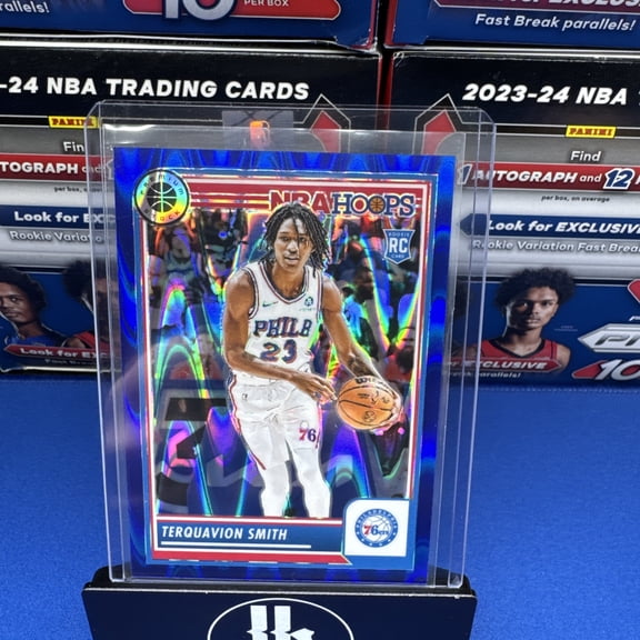 2023-24 Panini Nba Hoops Premium Stock Terquavion Smith #50 Blue Seismic Prizm Parallel/Variety Rookie Base Set