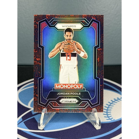 2023-24 Panini Prizm Monopoly Jordan Poole #88 Monopoly Man Red Pattern
