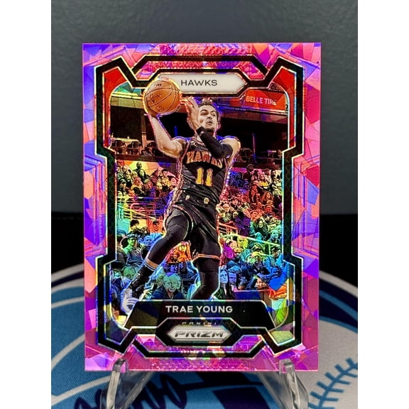 2023-24 Panini Prizm Trae Young Atlanta Hawks #3 Prizms Pink Ice Basketball Card