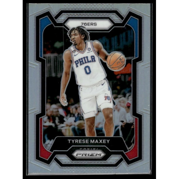 2023-24 Panini Prizm Tyrese Maxey #15 Prizms Silver Philadelphia 76ers NBA BASKETBALL Trading Card