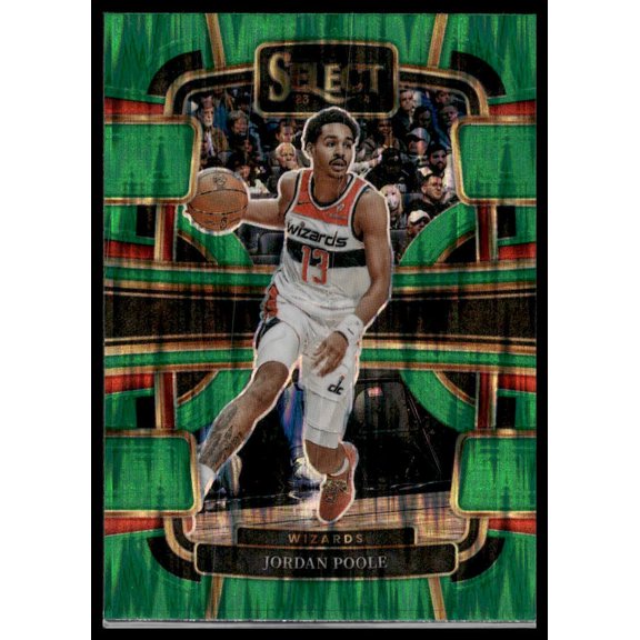 2023-24 Panini Select Jordan Poole Washington Wizards #18 Green Shock Prizms Basketball Trading Card