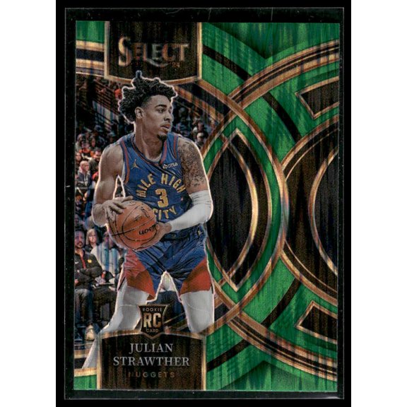 2023-24 Panini Select Julian Strawther #101 Green Shock Prizms Denver Nuggets NBA BASKETBALL Trading Card