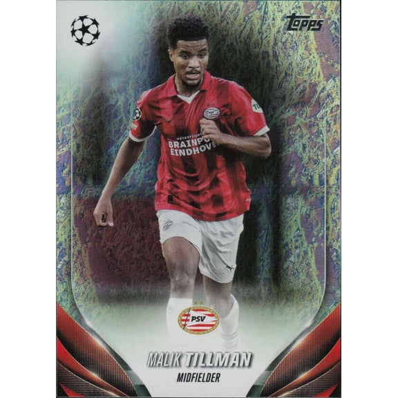 2023-24 TOPPS  UEFA CLUB COMPETITIONS JADE EDITION FOIL #142 MALIK TILLMAN PSV EINDHOVEN