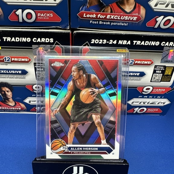 2023-24 Topps Chrome Allen Iverson #66 Refractor Parallel/Variety Base Set Philadelphia 76ers NBA Basketball Trading Card