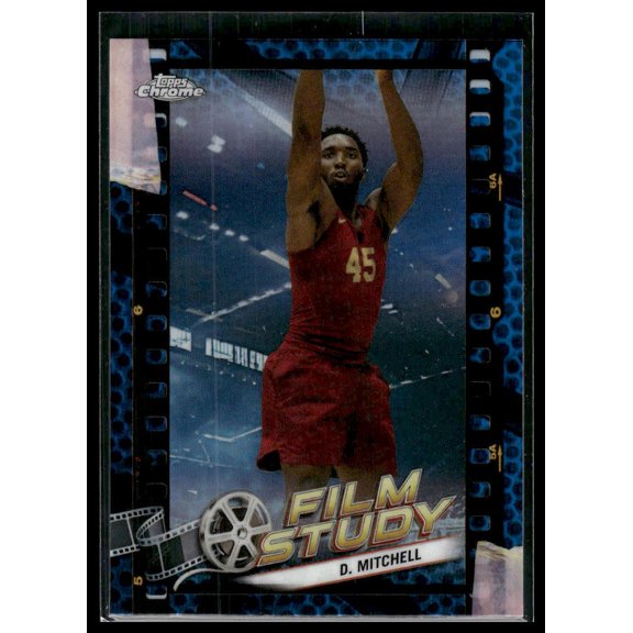 2023-24 Topps Chrome Donovan Mitchell Cleveland Cavaliers FS-5 Film Study Refractor Blue Basketball Card
