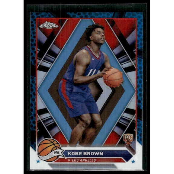 2023-24 Topps Chrome Kobe Brown #18 Blue Basketball Refractors RC Los Angeles Clippers NBA BASKETBALL Trading Card