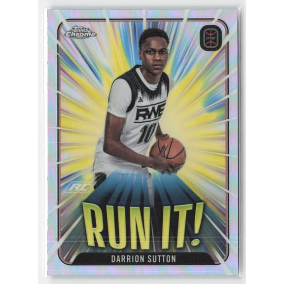 2023-24 Topps Chrome Overtime Elite Darrion Sutton RWE RI-11 Run It Refractors Basketball Card